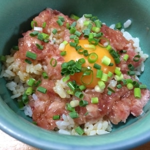 ●ねぎとろユッケ風丼●甘めで子供も大好き♪